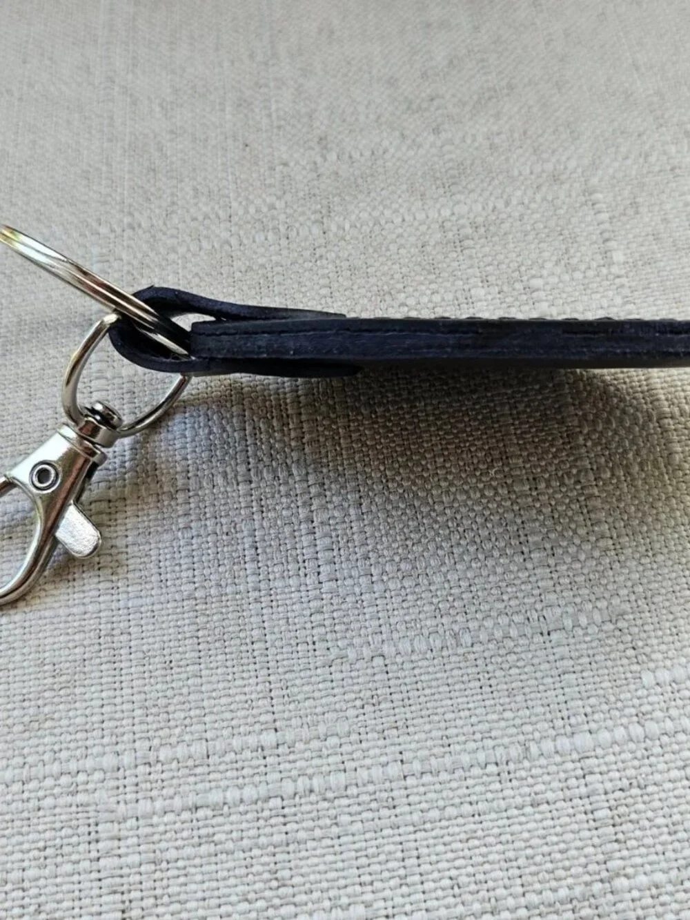 Handmade Keys Holder Black Genuine Leather keychain Keyring Handmade
